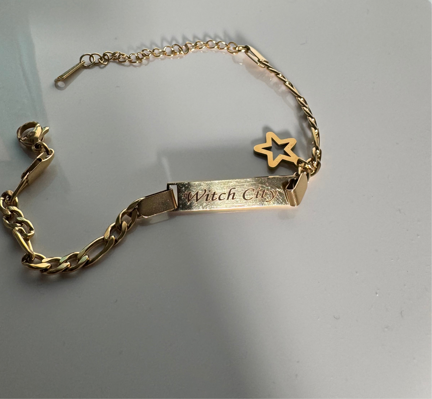 Baubles Baubles — Witch City ID Bracelet (Gold Tone) - Witch by Weekend