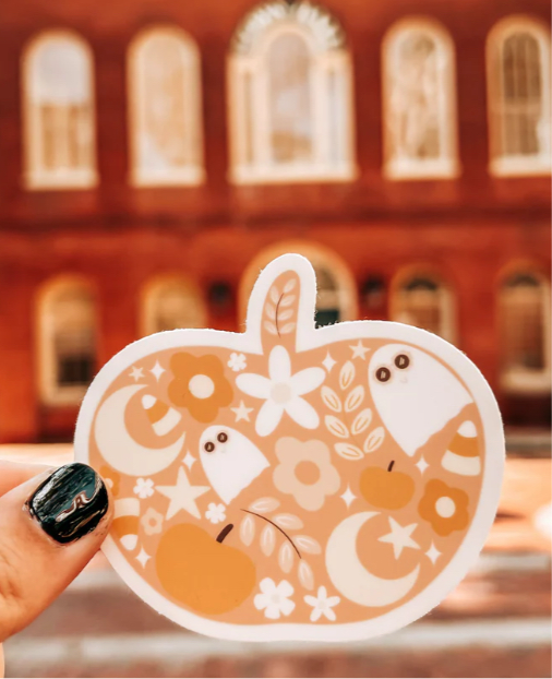 Pumpkin Doodle Sticker | Waterproof & Weatherproof Vinyl - Witch by Weekend