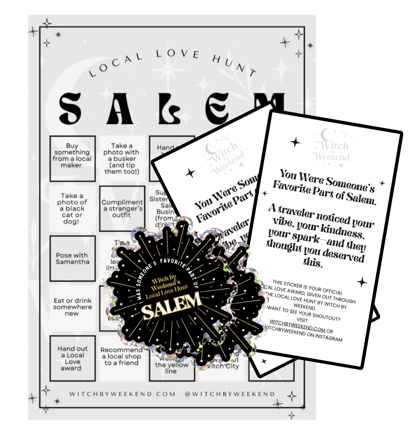 Witch by Weekend Local Love Hunt Salem — Physical Award Pack