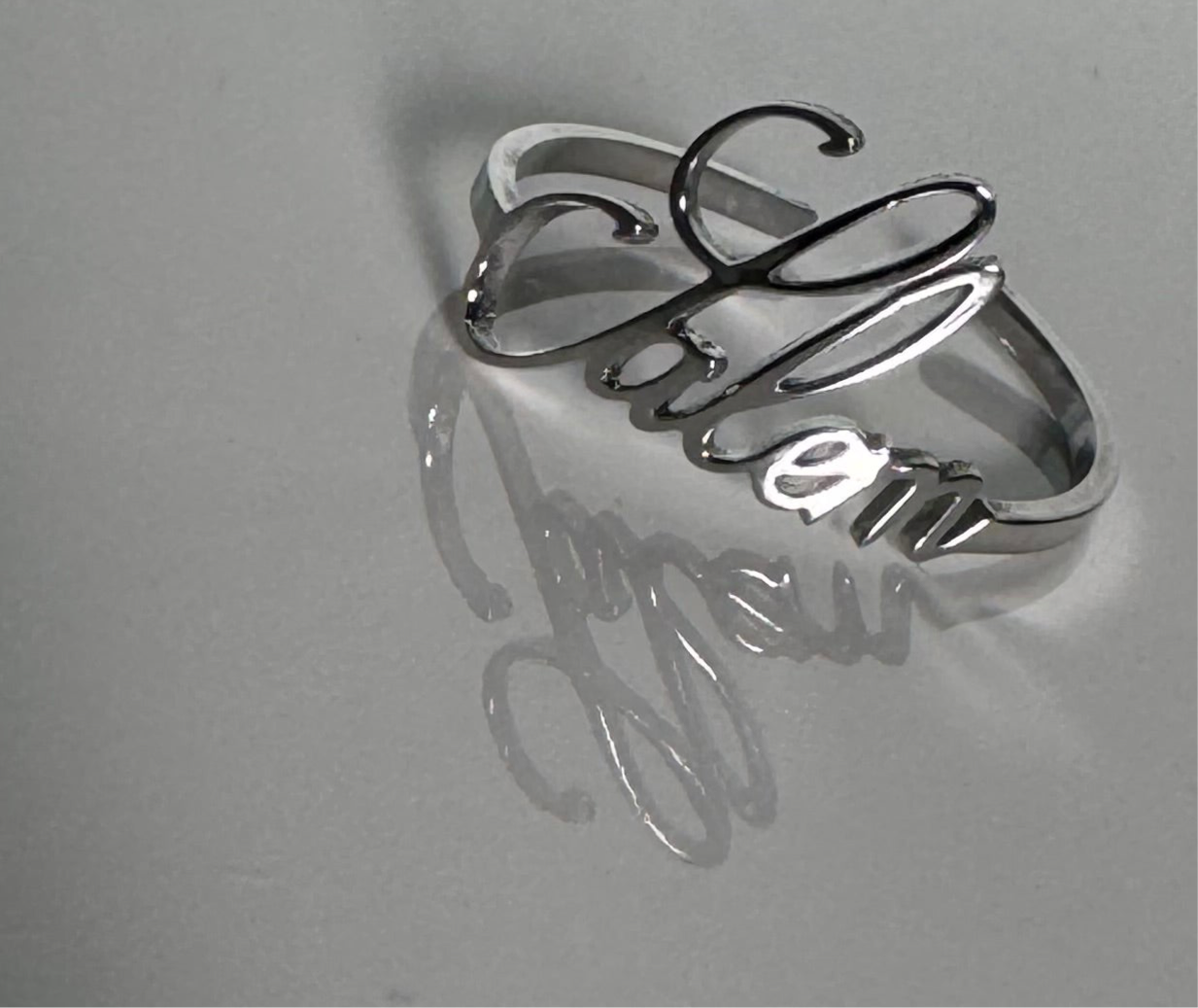 Baubles Baubles — Salem Script Silver Ring - Witch by Weekend