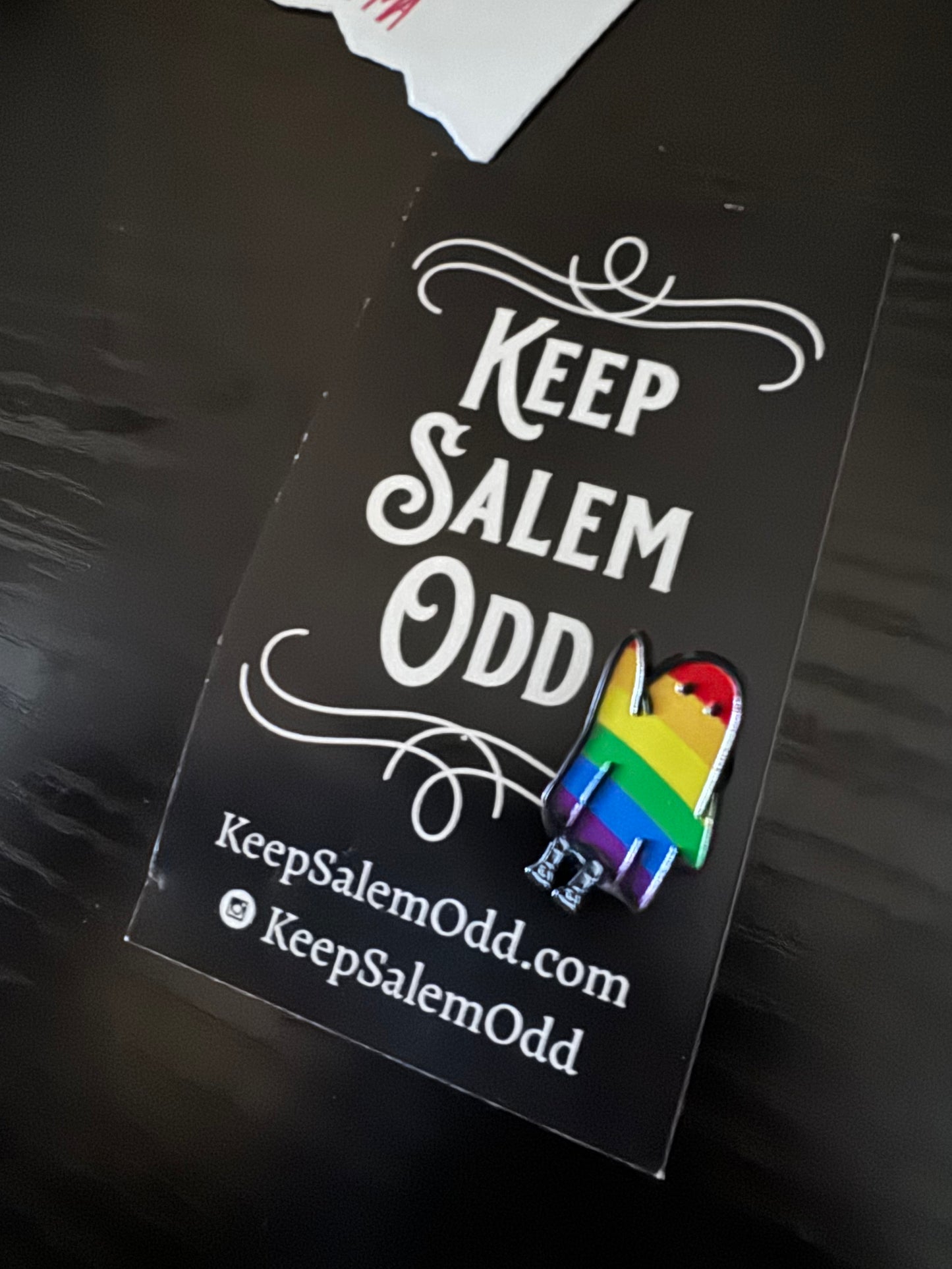 Keep Salem Odd Ghastie Pin | Petite Gay Ghost Enamel Pin - Witch by Weekend