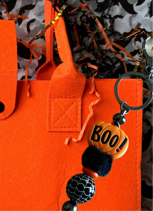 HHMagazine Themed Keychains | Metal Keychains with Spooky Bead Accents