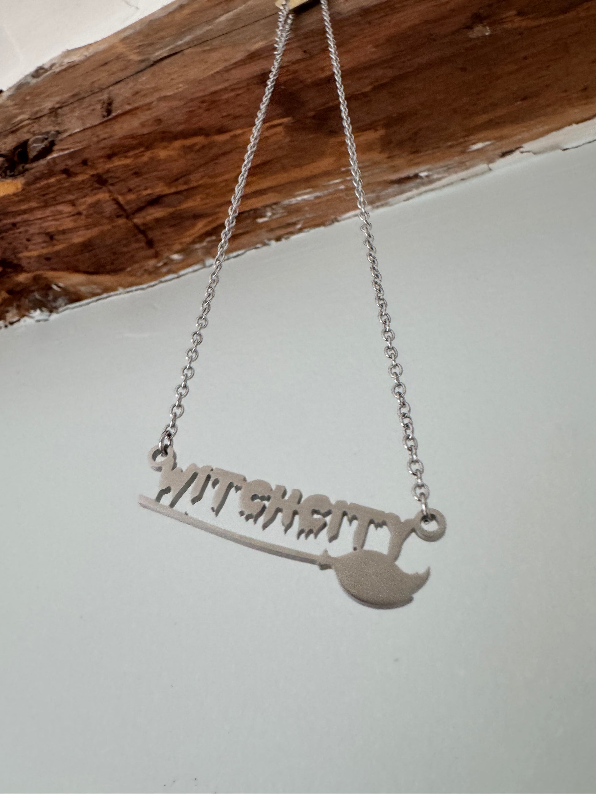 Baubles Baubles — Witch City Broom Necklace (Silver) - Witch by Weekend 