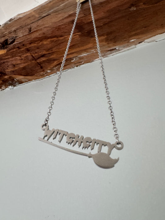 Baubles Baubles — Witch City Broom Necklace (Silver) - Witch by Weekend 