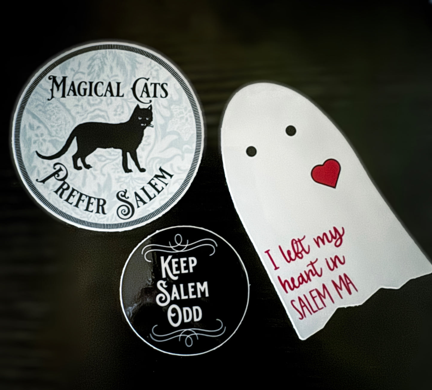 Keep Salem Odd I left My Heart in Salem, MA Sticker