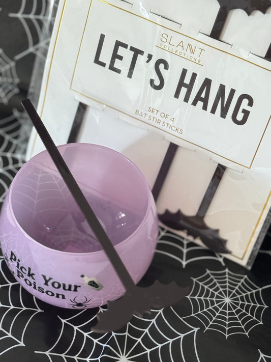 Acrylic Bat Stirrers - Witch by Weekend 