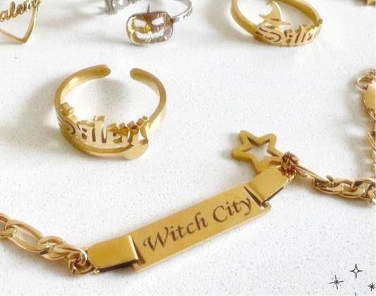Baubles Baubles — Witch City ID Bracelet (Gold Tone) - Witch by Weekend 