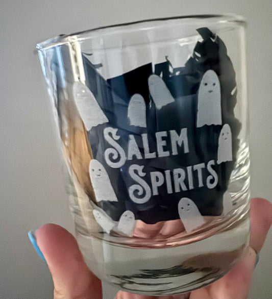 Keep Salem Odd Etched Rocks Glass - Salem Spirits