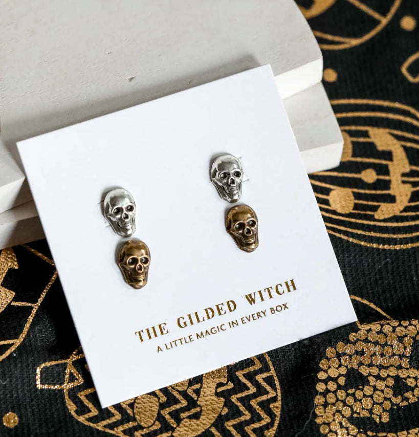 The Gilded Witch SKULL STUD BUNDLE SET OF 2