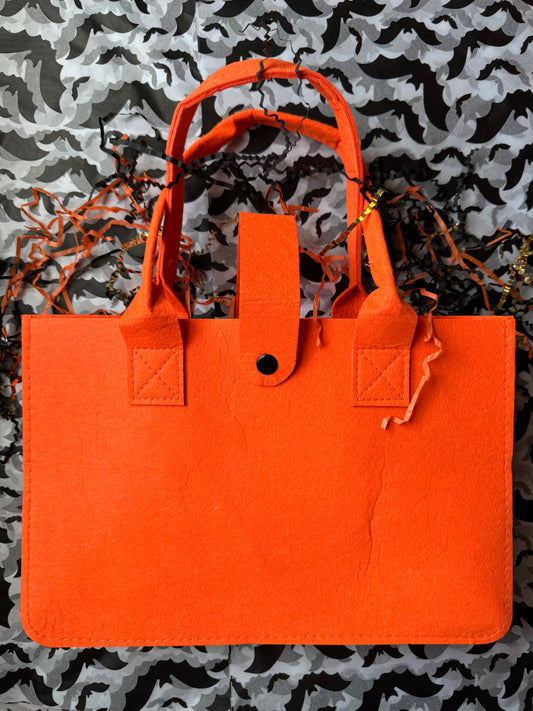 Bright Orange Felt Bag with Mystery Halloween Pin | BOO Box Collection