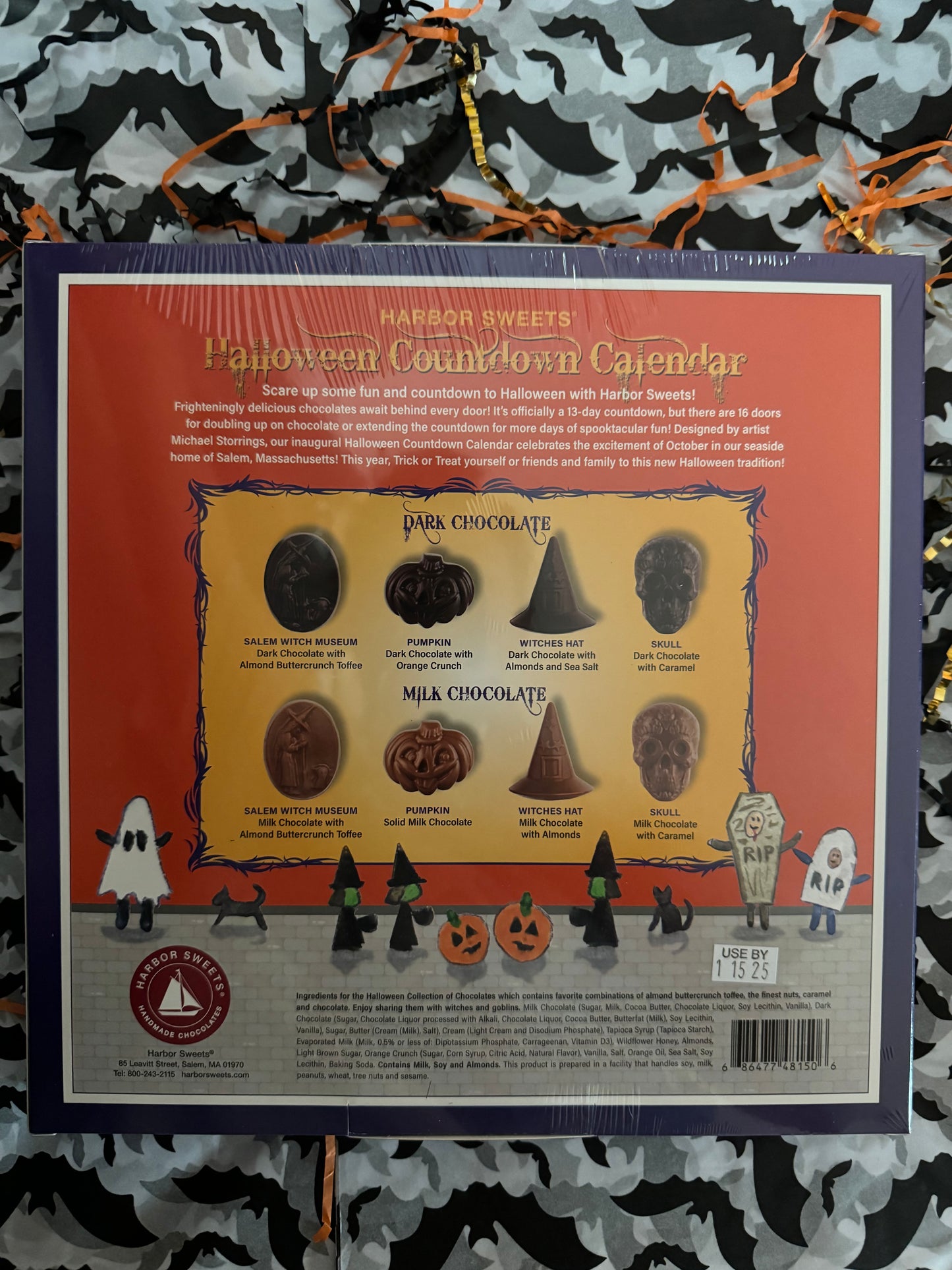 HARBOR SWEETS Halloween Chocolate Countdown Calendar - 16 pc